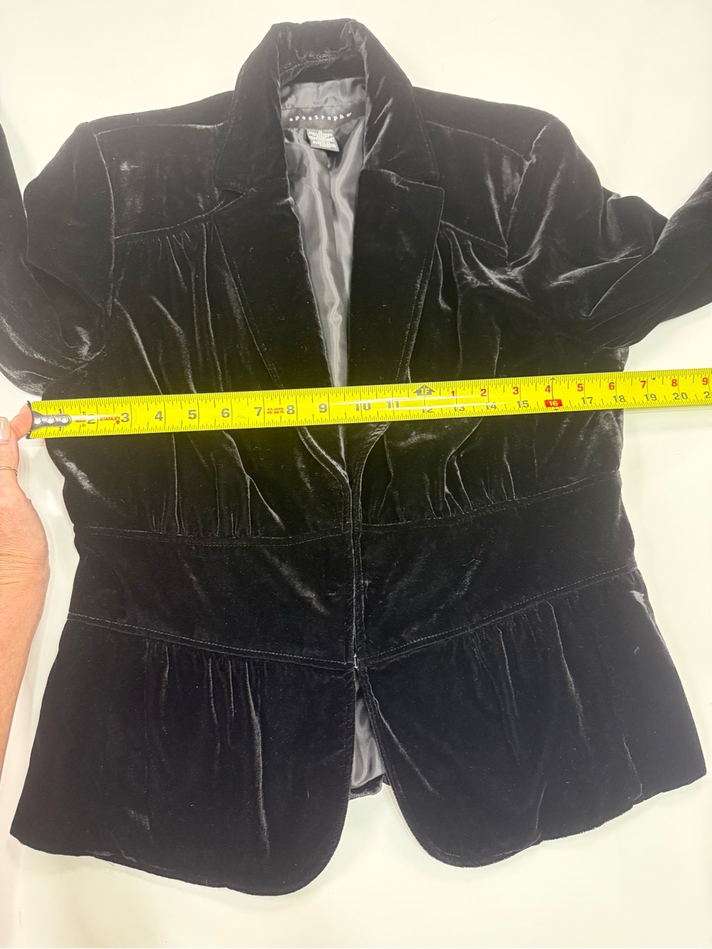Apostrophe Black Velvet Hook & Eye Closure Blazer - Picture 3 of 7